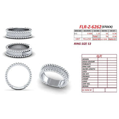 0.34 CT Round Diamond Beaded Edge Band Ring