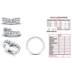 1.40 CT Round Diamond Chevron Crown Ring