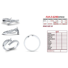 0.36 CT Round Diamond Crossover Bypass Ring