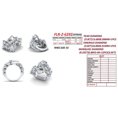 9.16 CT Multi Shape Diamond Cluster Cocktail Ring