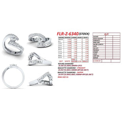 1.46 CT Round & Baguette Diamond Bypass Ring