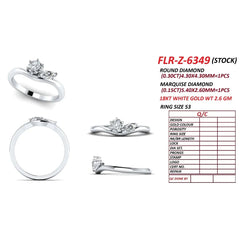 0.45 CT Round & Marquise Diamond Bypass Ring