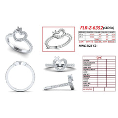 0.48 CT Round Diamond Heart Cross Ring