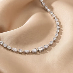 25.50 CT Multi-Shape Diamond Station Necklace