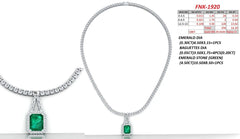 19.05 CT Green Emerald Drop Diamond Necklace