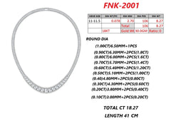 18.27 CT Round Diamond Graduated Tennis Necklace
