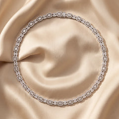 10.75 CT Round & Baguette Diamond Necklace