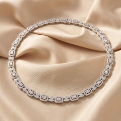 10.75 CT Round & Baguette Diamond Necklace
