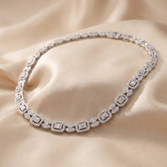 10.75 CT Round & Baguette Diamond Necklace