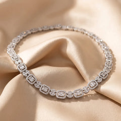 10.75 CT Round & Baguette Diamond Necklace