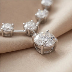 49 CT Round Diamond Tennis Necklace With Drop Pendant