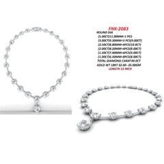 49 CT Round Diamond Tennis Necklace With Drop Pendant
