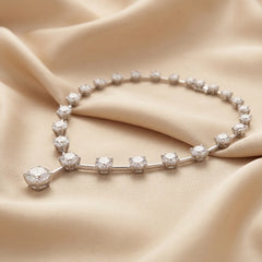 49 CT Round Diamond Tennis Necklace With Drop Pendant