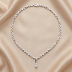 13.90 CT Marquise-Cut Diamond Marquise Drop Tennis Necklace