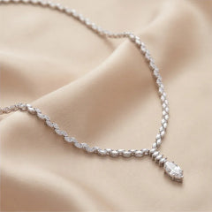 13.90 CT Marquise-Cut Diamond Marquise Drop Tennis Necklace