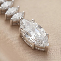 13.90 CT Marquise-Cut Diamond Marquise Drop Tennis Necklace
