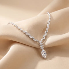 13.90 CT Marquise-Cut Diamond Marquise Drop Tennis Necklace