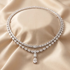 48.26 CT Multi Shape Diamond Drop Necklace