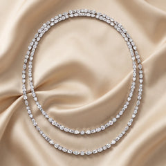 48.50 CT Multi Shape Diamond Double Strand Necklace