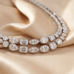 48.50 CT Multi Shape Diamond Double Strand Necklace