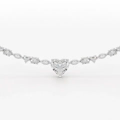 12.54 CT Heart Cut Lab Diamond Tennis Necklace
