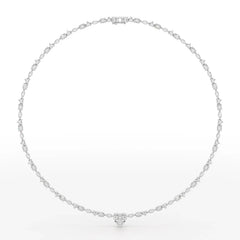 12.54 CT Heart Cut Lab Diamond Tennis Necklace