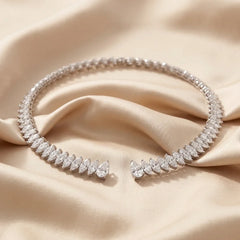 32.00 CT Marquise & Pear Diamond Open Collar Necklace