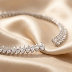 32.00 CT Marquise & Pear Diamond Open Collar Necklace