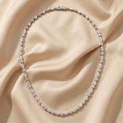 28.70 CT Multi Shape Diamond Station Necklace