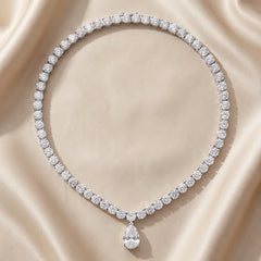 69.00 CT Pear & Round-Cut Diamond Pear Drop Tennis Necklace