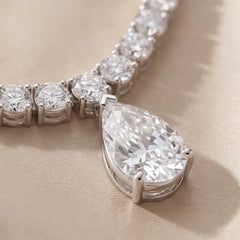 69.00 CT Pear & Round-Cut Diamond Pear Drop Tennis Necklace
