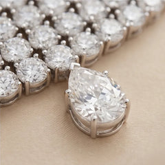 292.00 CT Pear & Round-Cut Diamond Multi-Row Statement Necklace
