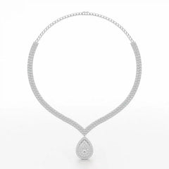 23.5 CT Two Layered Necklace with Round Lab Diamonds