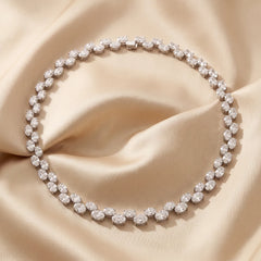 62.20 CT Oval Diamond Bezel Tennis Necklace