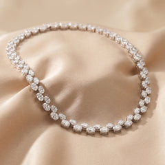 62.20 CT Oval Diamond Bezel Tennis Necklace