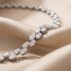 62.20 CT Oval Diamond Bezel Tennis Necklace