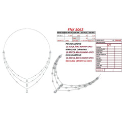 3.93 CT Multi-Shape Lab Diamond Triple Layer Drop Necklace