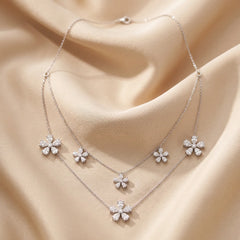 8.68 CT Pear Diamond Floral Necklace