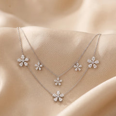 8.68 CT Pear Diamond Floral Necklace
