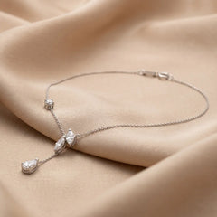 1.01 CT Multi-Shape Diamond Petal Drop Necklace