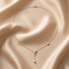 1 CT Pear Diamond Y-Drop Necklace