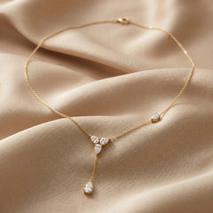 1 CT Pear Diamond Y-Drop Necklace