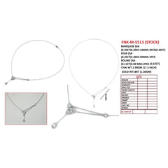 0.87 CT Multi-Shape Diamond Leaf Drop Necklace