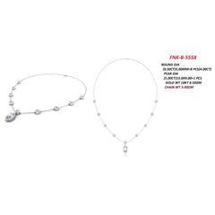 9.00 CT Pear & Round-Cut Diamond Drop Necklace