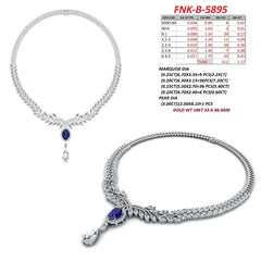 19.62 CT Multi-Shape Diamond & Sapphire Drop Necklace