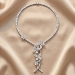 23.55 CT Round & Marquise-Cut Diamond Butterfly Necklace