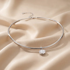 2.00 CT Oval-Cut Diamond Bezel Choker Necklace