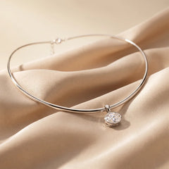 2.00 CT Oval-Cut Diamond Bezel Choker Necklace
