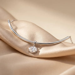 2.00 CT Oval-Cut Diamond Bezel Choker Necklace