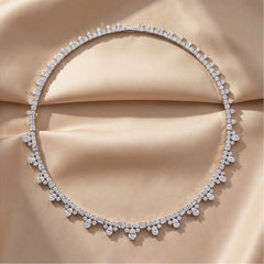 28.67 CT Multi-Shape Diamond Floral Tennis Necklace
